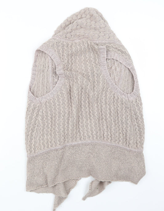 Miss Selfridge Womens Beige Knit Cardigan Jumper Size 8