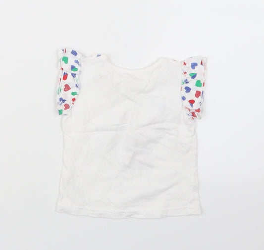 George Girls White Basic T-Shirt Size 9-12 Months