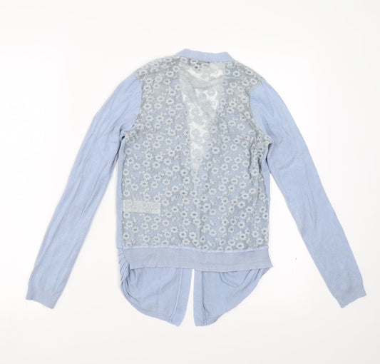 New Look Womens Blue Floral Cardigan Jumper Size 8