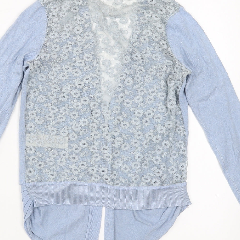 New Look Womens Blue Floral Cardigan Jumper Size 8
