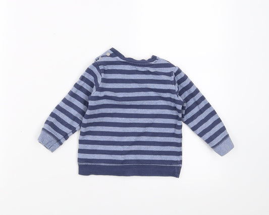 George Boys Blue Striped Pullover Jumper Size 9-12 Months - my mummy is super awesome