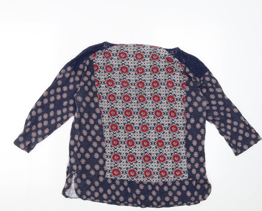 Marks and Spencer Womens Blue Floral Basic Blouse Size 14