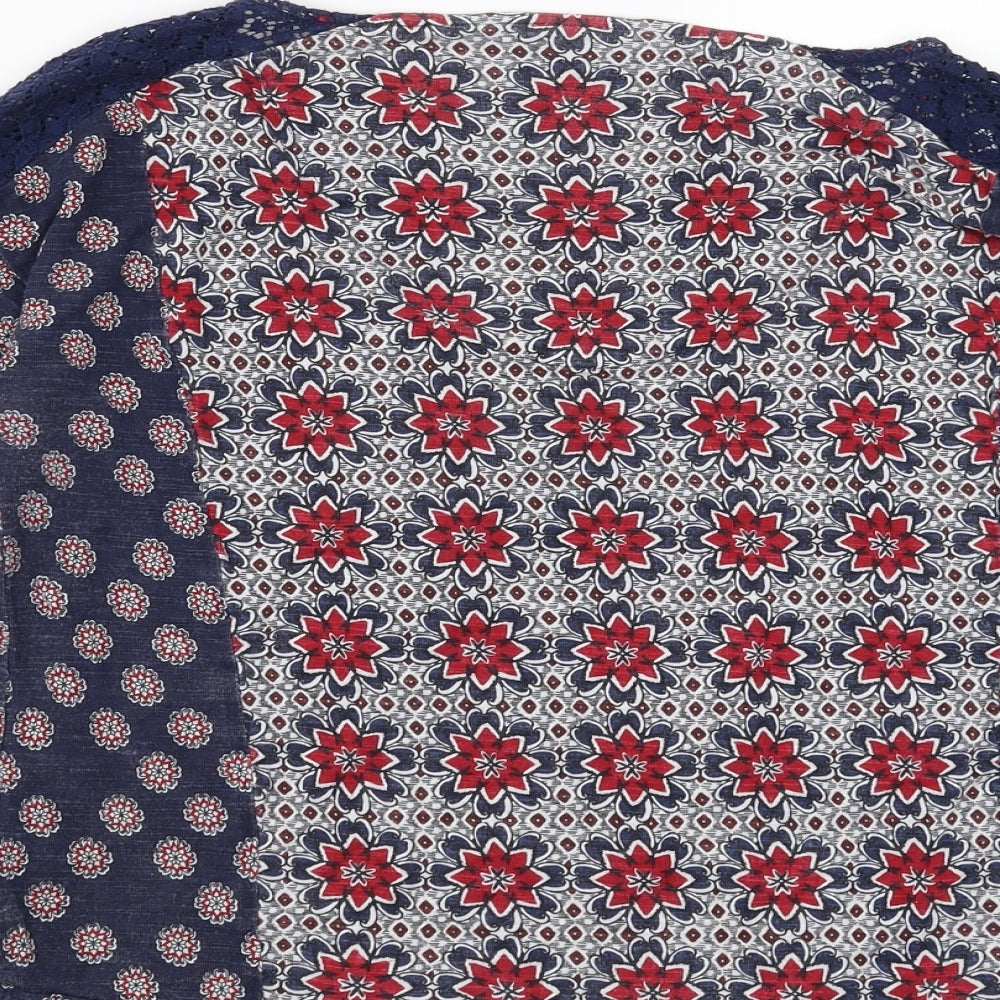 Marks and Spencer Womens Blue Floral Basic Blouse Size 14