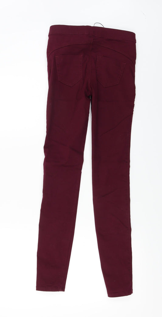 Denim & Co. Womens Purple Trousers Size 4 L25 in