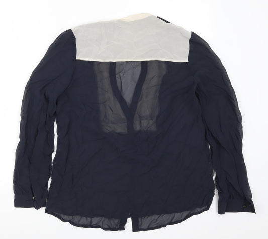NEXT Womens Blue Basic Button-Up Size 14