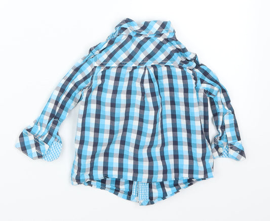 Baby Club Boys Blue Check Basic Button-Up Size 12 Months
