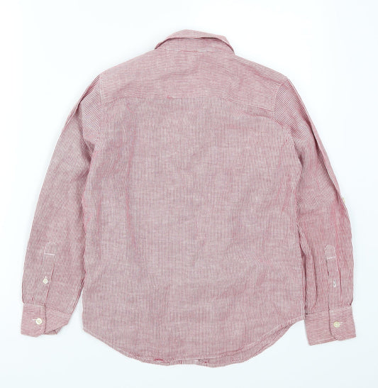 Gap Boys Red Striped Basic Button-Up Size 8-9 Years