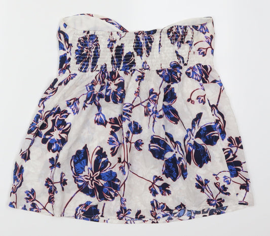 Warehouse Womens Blue Floral Basic Tank Size 14