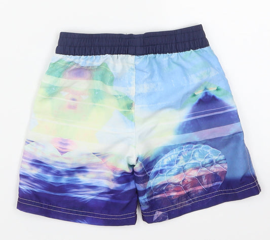 Lentiggini Boys Blue Bermuda Shorts Size 4 Years - Abstract Turtle
