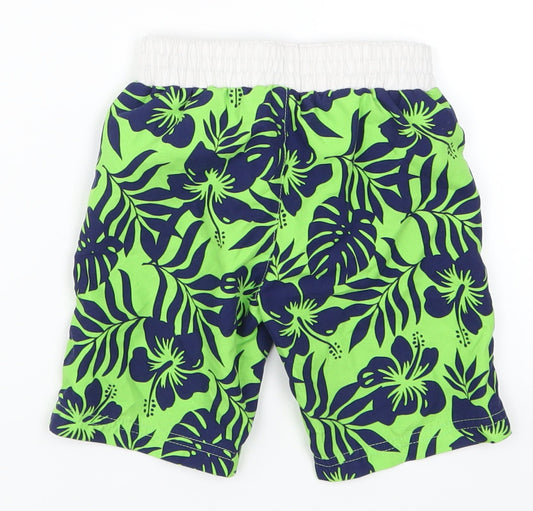 Mothercarew Boys Green Floral Cropped Trousers Size 18-24 Months