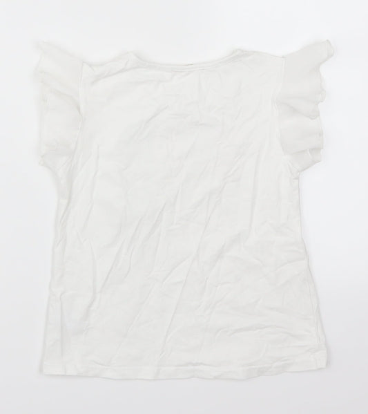 Miss Image Girls White Basic T-Shirt Size 10 Years - Zone