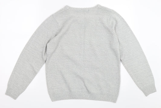 Isle Womens Grey Pullover Jumper Size S