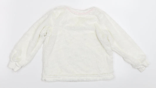 Matalan Girls White Pullover Sweatshirt Size 2-3 Years