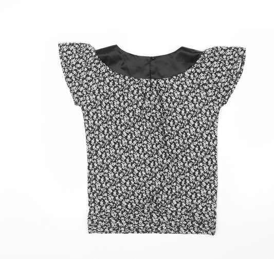 ORSAY Womens Black Floral Basic Blouse Size M