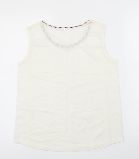 Preworn Womens White Basic Blouse Size L