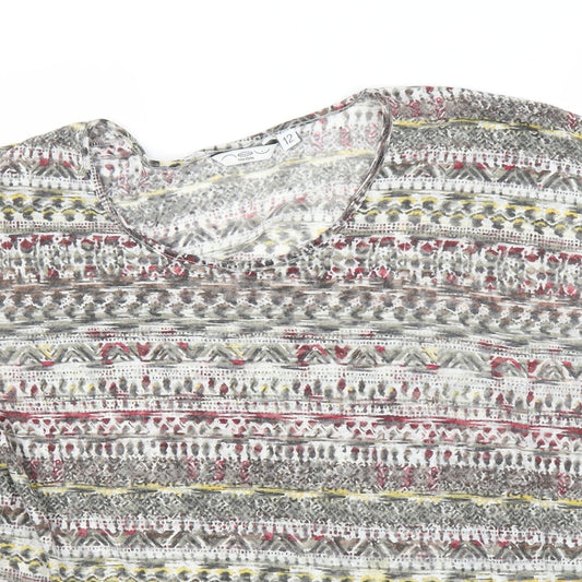 New Look Womens Grey Geometric Basic Blouse Size 12