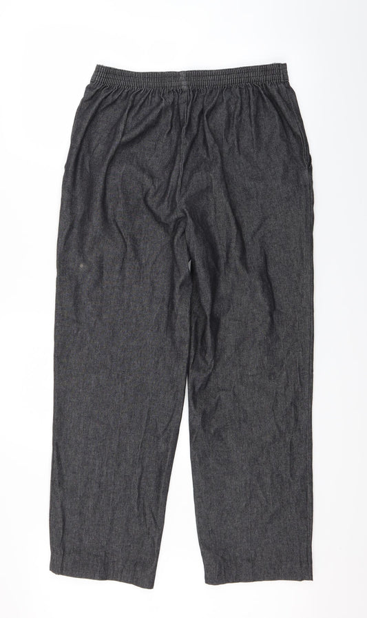 Marks and Spencer Womens Grey Denim Dress Pants Trousers Size 14 L26 in