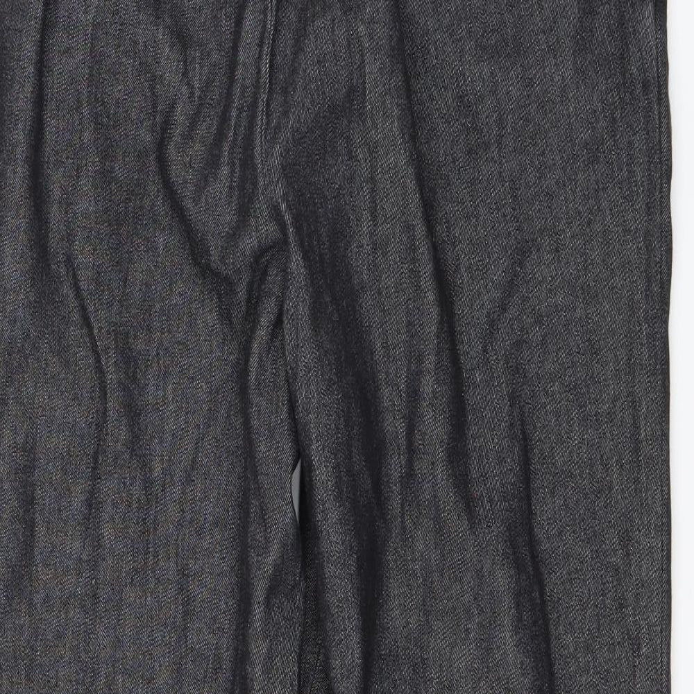 Marks & Spencer Womens Grey Denim Dress Pants Trousers Size 14 L26 in