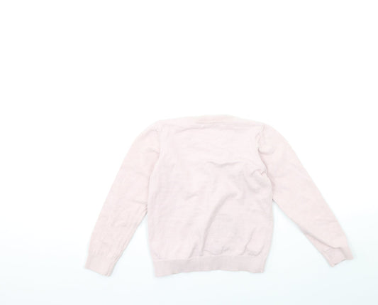 Malwee Girls Pink Knit Cardigan Jumper Size 6 Years