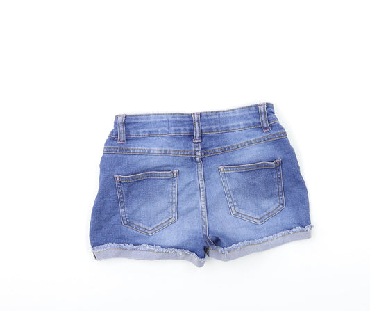 Denim & Co. Girls Blue Denim Hot Pants Shorts Size 7-8 Years