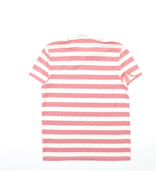 Topshop Mens Pink Striped Polo Size M