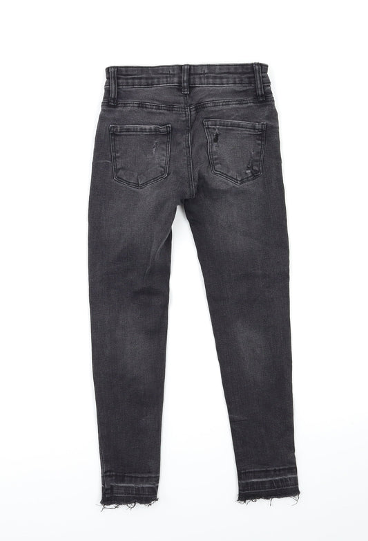 Denim & Co. Girls Black Denim Skinny Jeans Size 7-8 Years