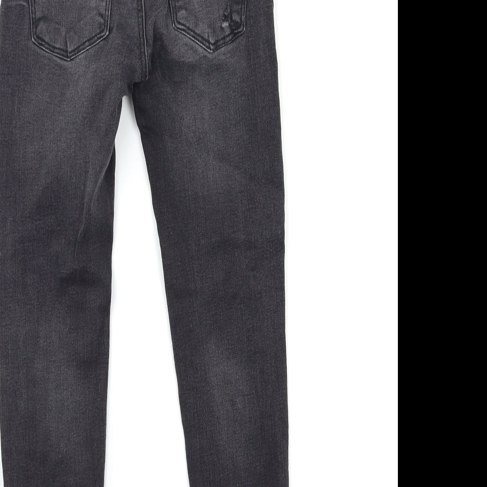 Brand and care label for Denim & Co. girls’ black denim skinny jeans, size 7-8, years