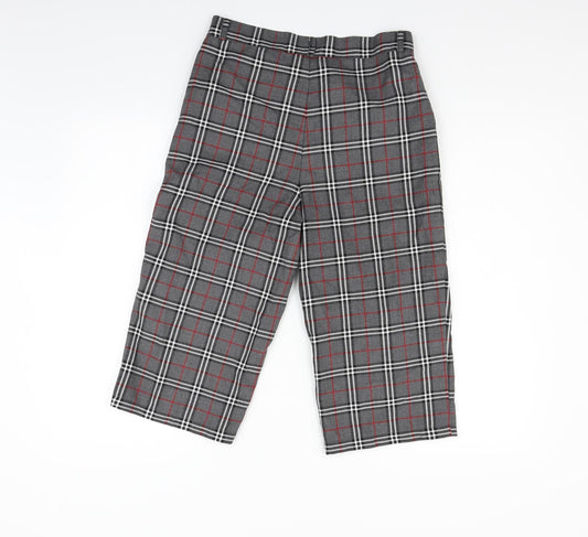 Cht Womens Grey Check Cropped Trousers Size S L20 in