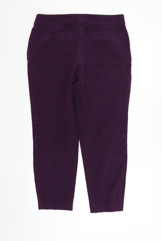 Maison Jules Womens Purple Trousers Size 12 L26 in