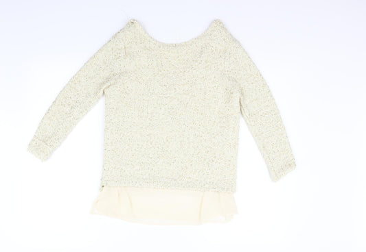 Laura Knit Womens Beige Pullover Jumper Size M