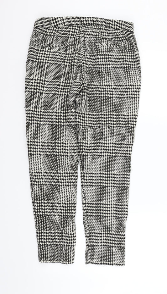 H&M Womens White Geometric Sweatpants Trousers Size 10 L23 in