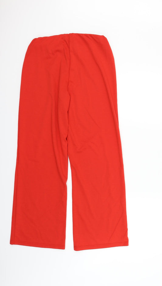 Damart Womens Red Houndstooth Trousers Size 12 L27 in - Elastic Waist Band
