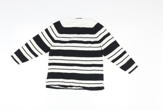 Marks and Spencer Womens Silver Striped Pullover Jumper Size S