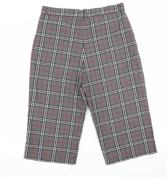 Confidence in Textiles Womens Grey Plaid Bermuda Shorts Size 30 in