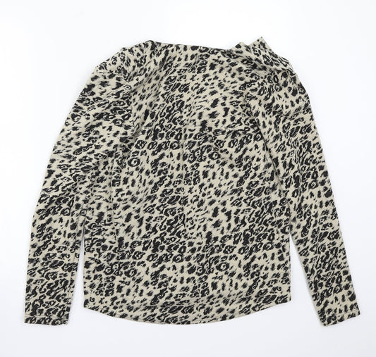 Papaya Womens Beige Animal Print Cardigan Jumper Size 10
