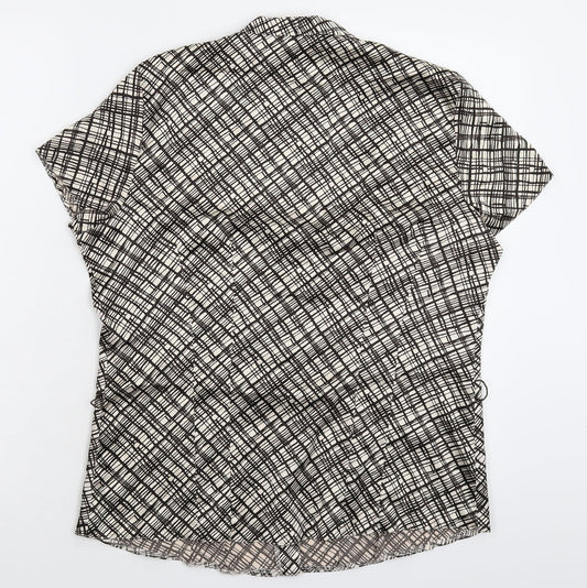 BM Womens Beige Check Basic Button-Up Size 12
