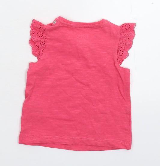 Fred & Flo Girls Pink Basic T-Shirt Size Newborn