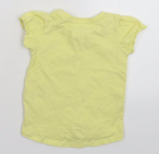 Nutmeg Girls Yellow Basic T-Shirt Size 3-4 Years