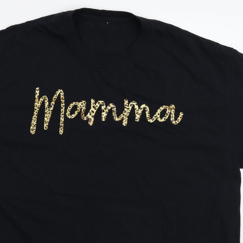 Mamma Mens Black T-Shirt Size M