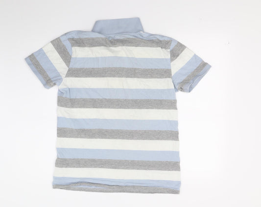 Ceader wood state Mens Blue Striped Polo Size M