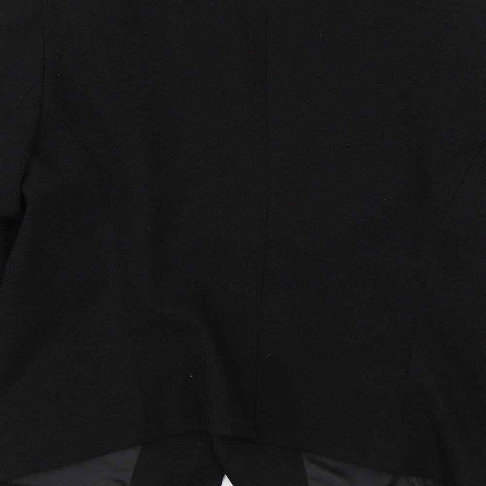 Brand and care label for Papaya women’s black jacket, size UK 14