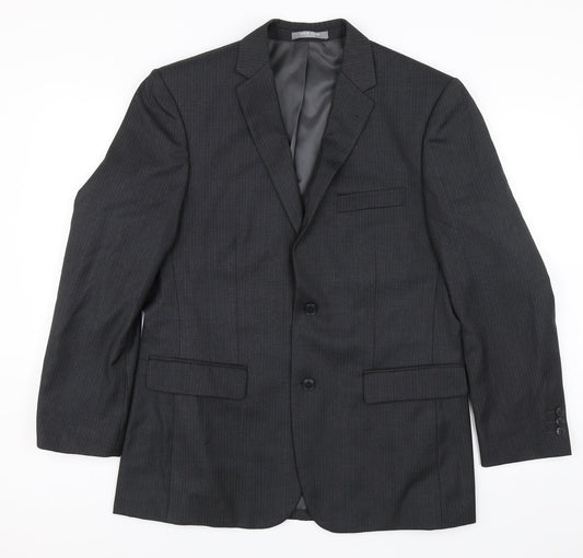 Jack Reid Mens Grey Striped Jacket Blazer Size 40