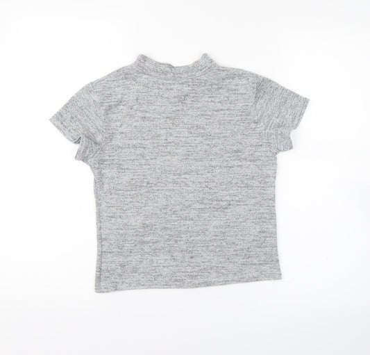 newlook Womens Grey Cropped Blouse Size 8
