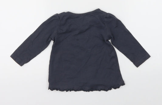 George Girls Grey Basic T-Shirt Size 6-9 Months