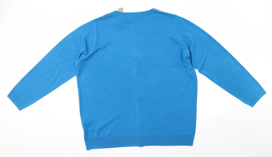 Love Knitwear Womens Blue Knit Pullover Jumper Size 22