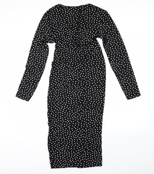 Be You Womens Black Polka Dot Shift Size 12