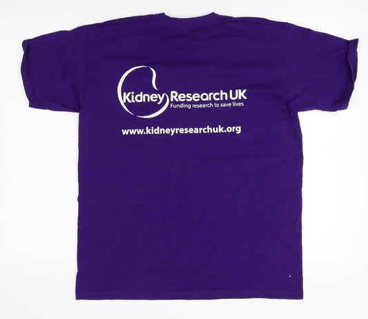 Fruit of the Loom Mens Purple T-Shirt Size M - Kidney Research UK