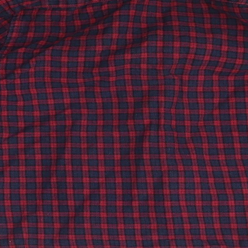 NEXT Boys Red Plaid Basic Button-Up Size 4 Years