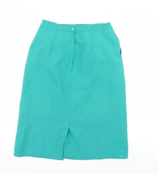 Preworn Womens Green A-Line Skirt Size 28 in