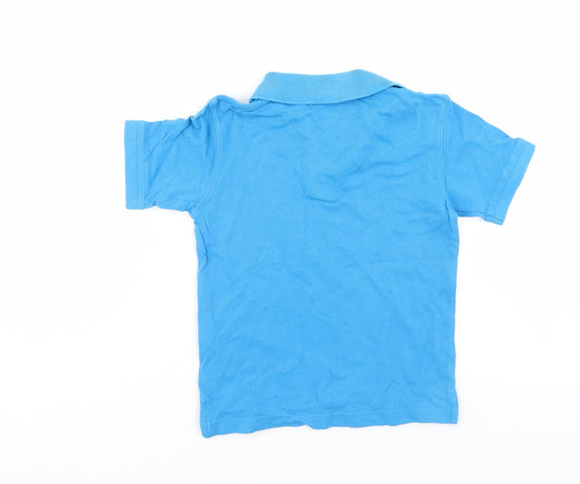 Preworn Boys Blue Basic Polo Size 5-6 Years